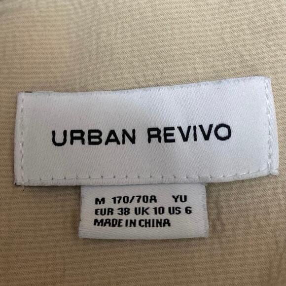 Urban Revivo Beige Short Sleeve Utility Button Up Shirt Romper Shorts Size 6 - Picture 5 of 6